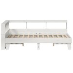 vidaXL Lit bibliothèque sans matelas blanc 140x190 cm bois pin massif