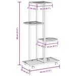 vidaXL Jardinière à 4 niveaux avec roues 44x23x80 cm Blanc Fer
