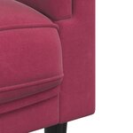vidaXL Canapé avec coussins 3 places rouge bordeaux velours