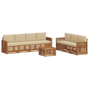 vidaXL Ensembles de canapés avec coussin 8 Pièces Naturel et Beige