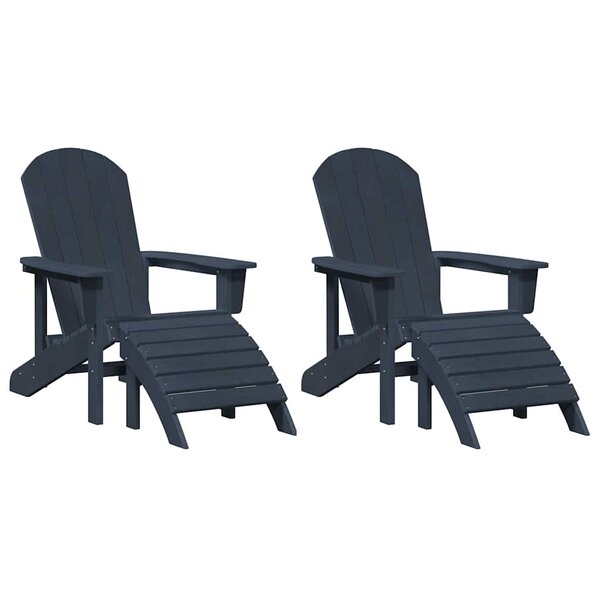 vidaXL Mobilier de jardin lounge 2 Pièces Bleu marine 74 x 82 x 90 cm