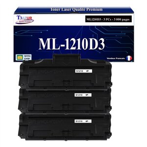T3AZUR - 3x Toners compatibles avec Samsung ML1210D3 ML-1210D3 pour Samsung ML1010 ML1020 ML1020M ML1210 ML1220M ML1250 ML1430 ML210 ML808 SF515 SF530 SF531P SF535E
