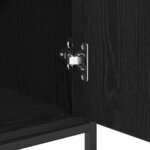 Buffet vidaXL Bois Noir 100x35x80 cm en Bois d'ingénierie et Acier