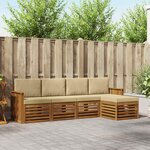 vidaXL Ensemble de canapés d'extérieur 5 pc Naturel et Beige