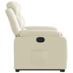 vidaXL Fauteuil inclinable électrique crème similicuir