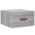 vidaXL Table de chevet murale sonoma gris 35x35x20 cm