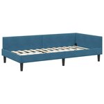 vidaXL Cadre de lit d'angle Bleu 100 cm x 200 cm VeloursetContreplaqué