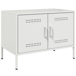 vidaXL Meuble TV blanc 68x39x50 5 cm acier