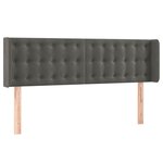 vidaXL Tête de lit à LED Gris foncé 147x16x78/88 cm Velours