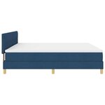 vidaXL Lit à ressorts avec coussin Bleu 200 x 200 cm tissu