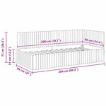 vidaXL Cadre de lit d'angle Crème 90 cm x 200 cm Velours