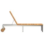 vidaXL Transat 1-personne Marron 207 x 58 x 35cm Bois d'acacia massif
