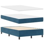 vidaXL Lit à ressort LED avec matelas Bleu foncé 120 x 190 cm Velours