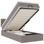 vidaXL Lit ottoman avec matelas et LED taupe 90x200 cm tissu