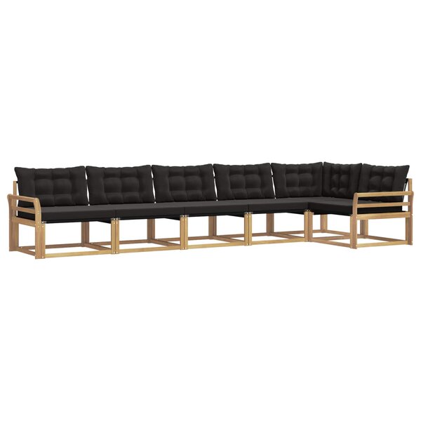 vidaXL Ensemble de canapés d'extérieur 6 pc Blanc et noir