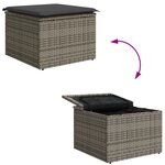 Canapé de jardin vidaXL 6 pièces avec coussins gris en poly rotin
