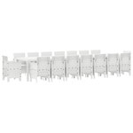 Ensemble de 17 Pièces de Salle à Manger de Jardin vidaXL Blanc Poly Rattan
