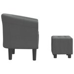 vidaXL Chaise cabriolet avec repose-pied gris foncé tissu