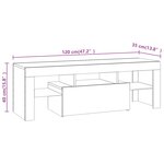 vidaXL Meuble TV avec lumières LED sonoma gris 120x35x40 cm