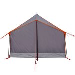 vidaXL Tente de camping 2 personnes gris et orange imperméable