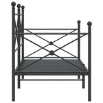 vidaXL Lit de jour sans matelas noir 75x190 cm acier