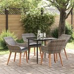 vidaXL Ensemble de salle à manger pour jardin 5 Pièces Gris polyrotin