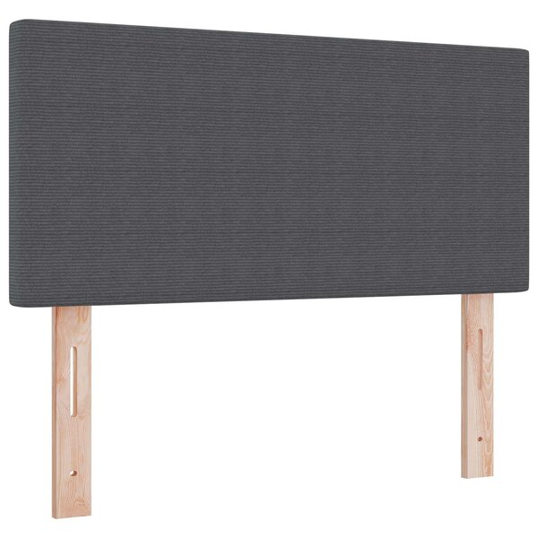 vidaXL Tête de lit LED Gris foncé 80 cm Tissu en velours côtelé
