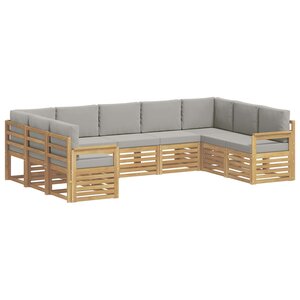 vidaXL Ensemble de canapés d'extérieur 7 pc Blanc et gris clair