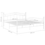 vidaXL Cadre de lit Blanc Métal 200x200 cm
