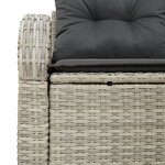vidaXL Canapé de jardin 2 places avec coussins Gris clair Rattan