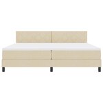 vidaXL Lit boxspring avec matelas Crème 200 x 200 cm tissu
