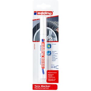 Marqueur Spécial Pneu Caoutchouc 8050 Blanc Pointe Ronde 2-4 mm EDDING