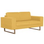 vidaXL Canapé à 2 places tissu jaune