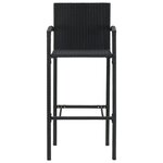 vidaXL Ensemble de bar de jardin 3 Pièces noir bois massif acacia rotin