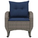 vidaXL Chaise à bascule de jardin avec coussins gris résine tressée