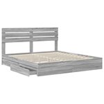 vidaXL Lit de Rangement Gris Sonoma 200 x 200 cm Bois d'ingénierie