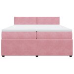 vidaXL Sommier à lattes de lit avec matelas Rose 200x200 cm Velours