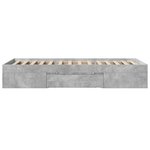 vidaXL Cadre de lit sans matelas gris béton 100x200 cm bois ingénierie