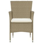vidaXL Ensemble à manger de jardin et coussins 9 Pièces Poly rotin Beige