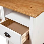 Bureau table poste de travail meuble d'ordinateur informatique étude Hill avec 3 tiroirs 120 x 50 x 74 cm Pin solide blanc 02_0023858