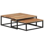 vidaXL Tables basses gigognes 2 Pièces Bois d'acacia massif