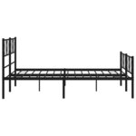 vidaXL Cadre de lit métal sans matelas avec pied de lit noir 140x200cm