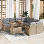 vidaXL Ensemble de canapé de jardin 9 Pièces beige et gris clair