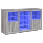 vidaXL Buffet avec lumières LED sonoma gris 123x37x67 cm