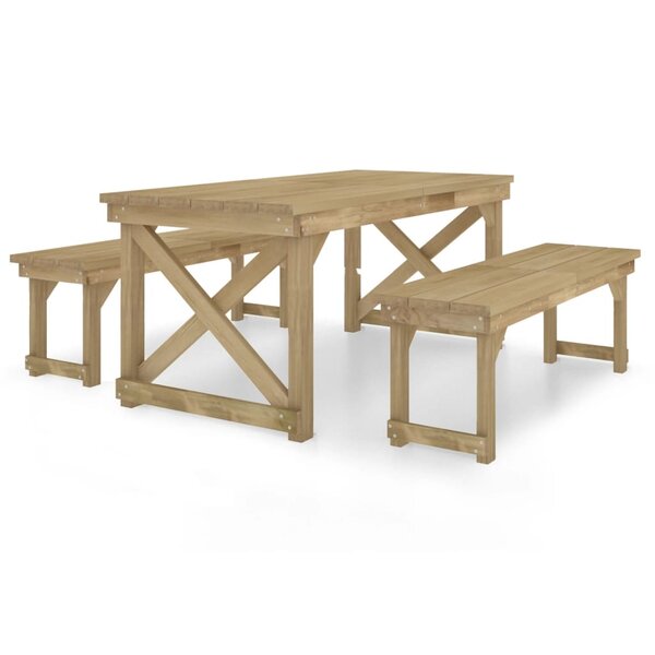 vidaXL Ensemble à manger de jardin 3 Pièces Bois de pin imprégné