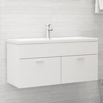 vidaXL Armoire d'évier Blanc 100x38 5x46 cm Bois d’ingénierie