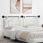 vidaXL Tête de lit suspendue Avec lumière LED Blanc Simili cuir