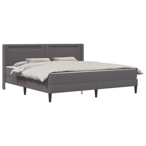vidaXL Cadre de lit avec matelas Gris 180 x 200 cm Simili cuir