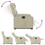 vidaXL Fauteuil inclinable électrique crème similicuir
