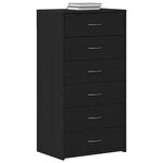 vidaXL Buffet avec 6 tiroirs Chêne noir 50x34x96 cm Bois d'ingénierie